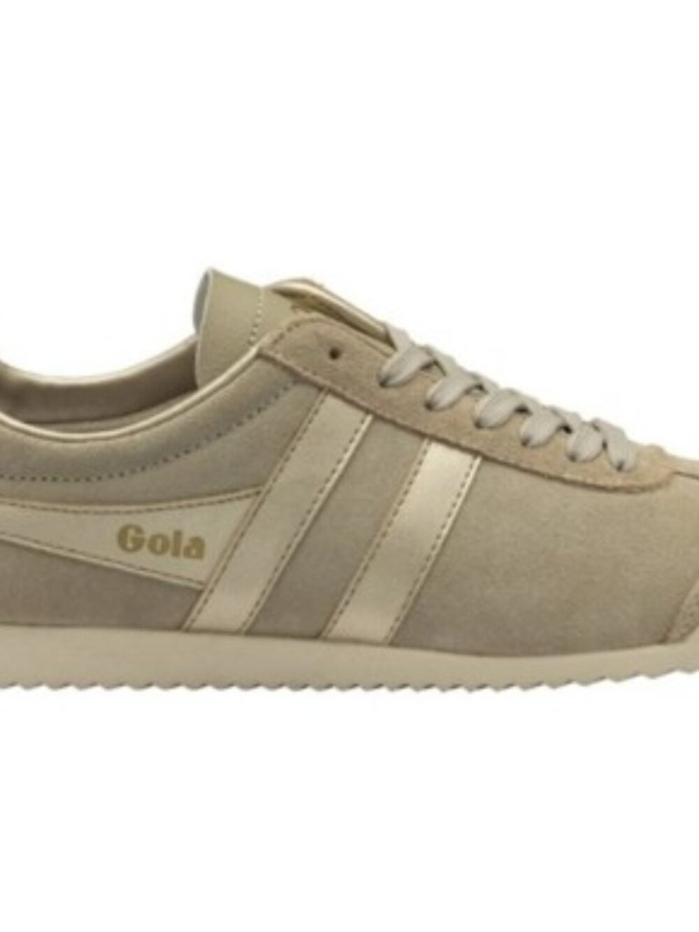 Gola Bullet Pearl Sneakers Womens US 7.5 Bone Gray Gold Leather Casual Shoes EUC